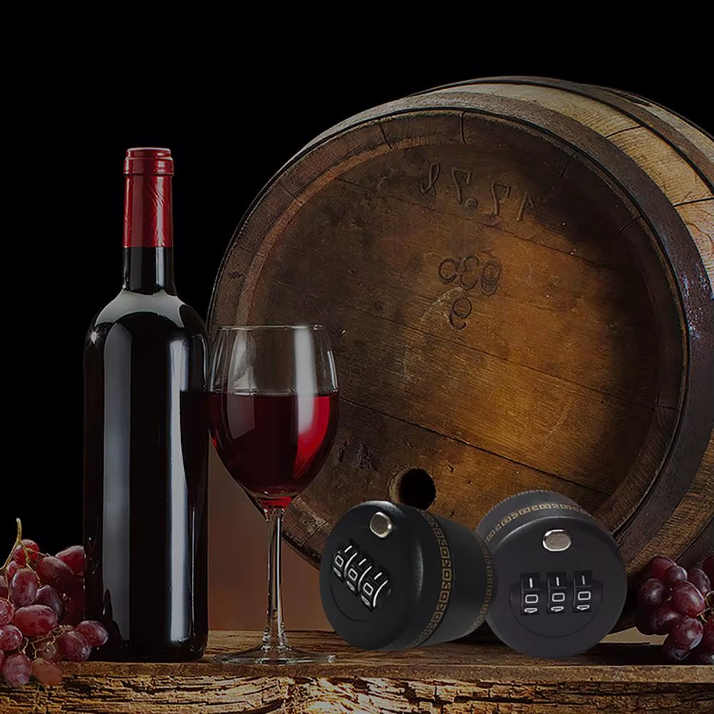 Plastic Wine Bottle Combination Locks Liquor Whiskey Bottle Top Stopper Vacuum Wine Bottle Cap Password Lock Plug Device
