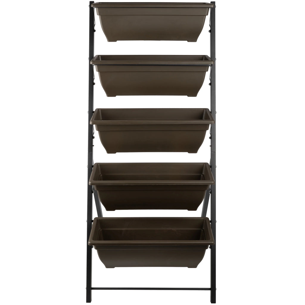 5 Tier Vertical Planter Raised Garden Beds, Brown