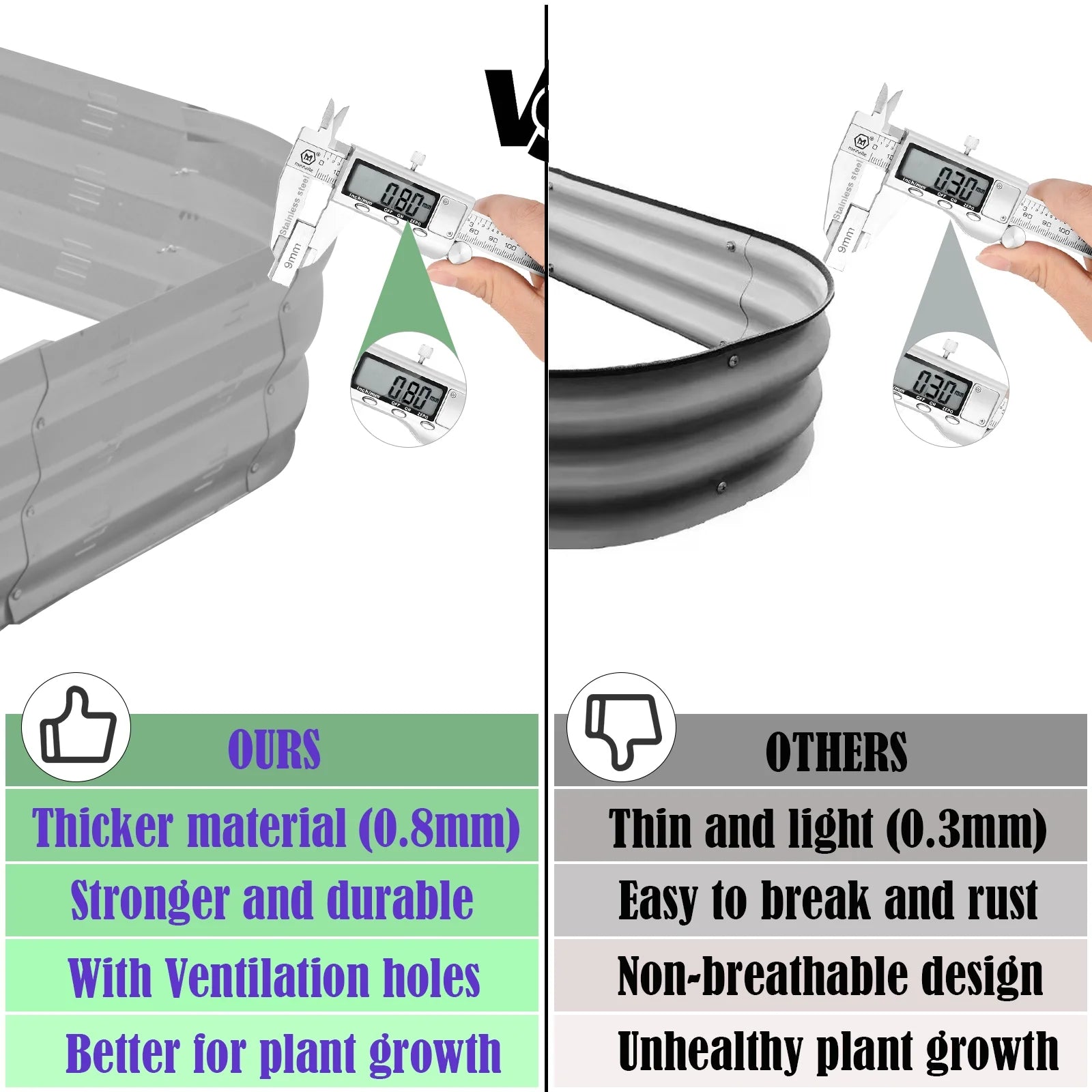 Galvanized Raised Garden Bed Kit, Large Metal Raised Garden Beds for Vegetables, Galvanized Planter Raised Garden Boxes Outdoor (Silver)