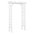 White 84.50 In. X 23.50 In. Wooden Garden Arbor Wedding and Ceremony Outdoor Garden Arch Trellis for Climbing Vines