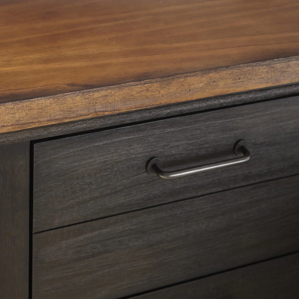 Bear Creek Rustic Nightstand with Two Drawers, Brown