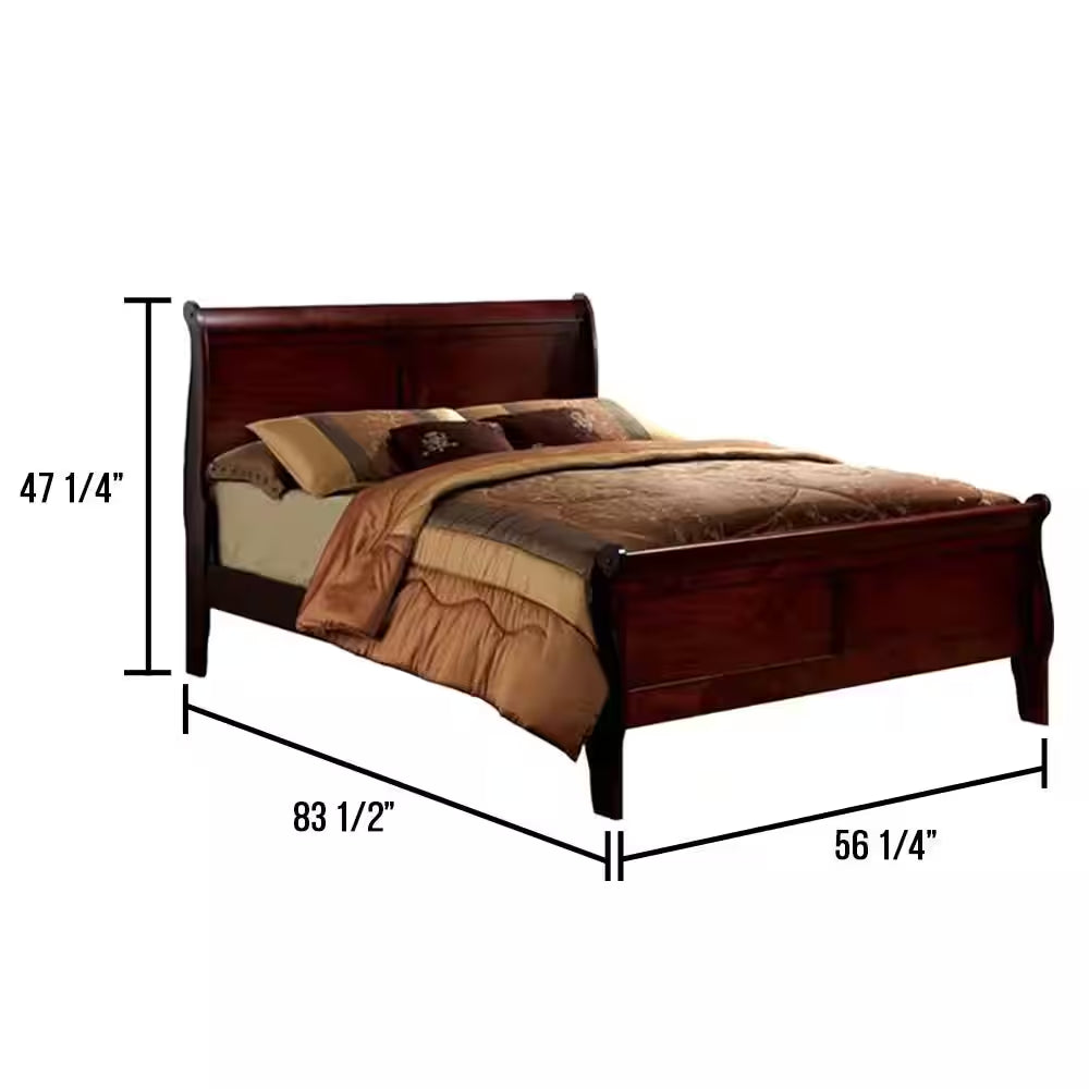 Louis Philippe III Full Bed in Cherry Finish